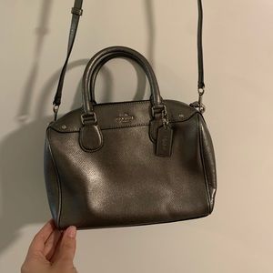 Metallic Coach Crossbody Tophandle Bag